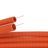DKC Труба ПНД гибкая гофр. д.16мм, лёгкая с протяжкой, 100м, цвет оранжевый
