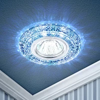 ЭРА DK LD3 SL/WH+BL Прозрачный Светильник декор cо светодиодной подсветкой (белый+голубой)