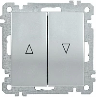 IEK ВС10-1-5-Б Выключатель двуклавишный жалюзи BOLERO серебрянный