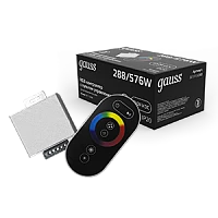 Gauss Контроллер для RGB 288W 24А с сенсорным пультом управления цветом (черный)
