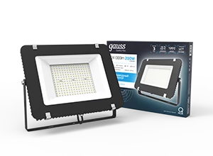 Gauss Прожектор Qplus 200W 24000lm 6500K 175-265V IP65 черный LED