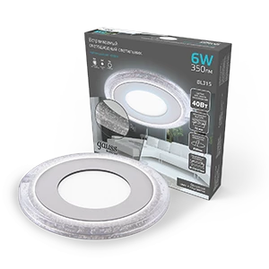 Gauss Светильник Bubbles круг 3+3W, 350lm 4000K 180-265V IP20 монтаж Ø80 103*31мм 3 режима LED