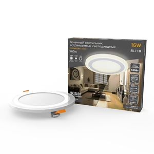 Gauss Светильник Backlight круг 12+4W 960lm 3000K 180-265V IP20 монт Ø170 190*31мм 3 реж LED