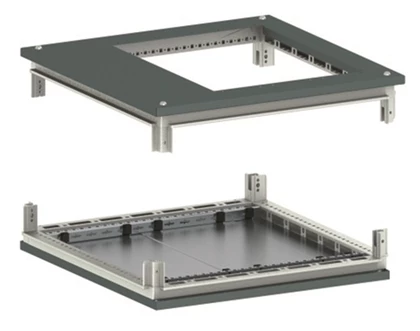 DKC Крыша с фланцем и основание для напольных 19" IT-корпусов ДКС серии CQE 600 x 600, RAL7011