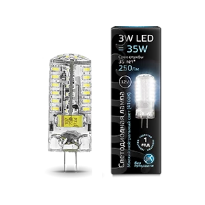 Gauss Лампа G4 12V 3W 240lm 4100K силикон LED