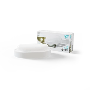 Gauss Светильник ЖКХ UNIVERSAL овал 12W 940lm 4000K 160-260V IP65 198*96*53 белый LED