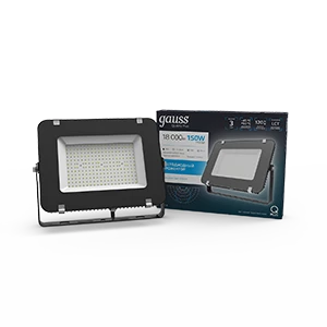 Gauss Прожектор Qplus 150W 18000lm 6500K 175-265V IP65 графитовый LED