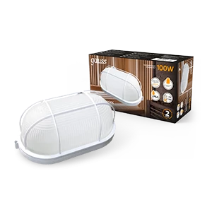 Gauss Светильник НБП IP54 280*160*115 овал с решеткой под лампу Е27 max 100W, 1/8