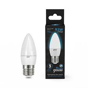 Gauss Лампа Свеча 9.5W 950lm 6500К E27 LED 1/10/50