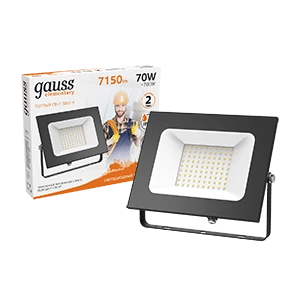 Gauss Прожектор Elementary 70W 7150lm 3000К 175-265V IP65 черный LED