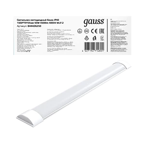 Gauss Светильник светодиодный IP40 1492*75*25мм 50W 4500lm 4000K WLF-2 сталь 1/20