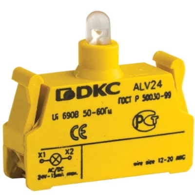 DKC Контактный  блок с клеммным безвинтовым зажимом со светодиодом на 24В