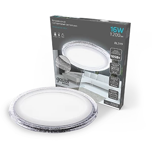 Gauss Светильник Bubbles круг 12+4W, 1200lm 4000K 180-265V IP20 монт Ø170 193*31мм 3 реж LED