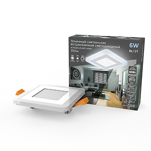Gauss Светильник Backlight кв 3+3W 350lm 4000K 180-265V IP20 монт Ø85 105*105*31мм 3 реж LED