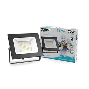 Gauss Прожектор Elementary 70W 7175lm 4000К 175-265V IP65 черный LED