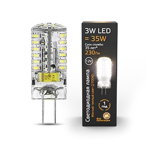 Gauss Лампа G4 12V 3W 230lm 2700K силикон LED