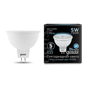 Gauss Лампа MR16 5W 530lm 4100K GU5.3 LED