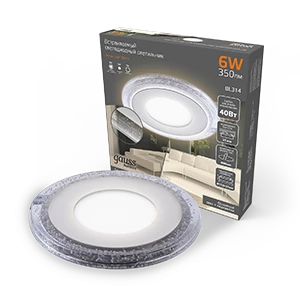 Gauss Светильник Bubbles круг 3+3W, 350lm 3000K 180-265V IP20 монтаж Ø80 103*31мм 3 режима LED