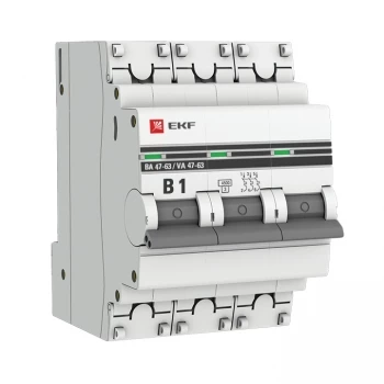 EKF PROxima ВА 47-63 Автоматический выключатель  (B) 3P 1А 4,5kA