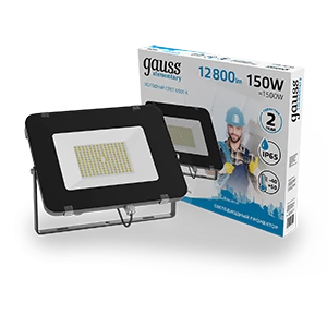 Gauss Прожектор Elementary 150W 12800lm 6500К 200-240V IP65 черный LED