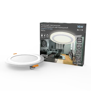 Gauss Светильник Backlight круг 12+4W 960lm 4000K 180-265V IP20 монт Ø170 190*31мм 3 реж LED