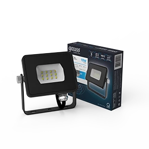 Gauss Прожектор Qplus 10W 1000lm 6500K 200-240V IP65 черный LED