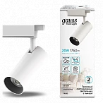 Gauss Светильник трековый цилиндр 20W 1760lm 4000K 180-220V IP20 65*206мм белый линза 36º LED