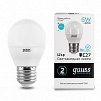 Gauss Лампа Elementary Шар 6W 450lm 4100K Е27 LED