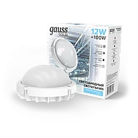 Gauss Св-к ЖКХ SOLID круг 12W 1150lm 4000K 160-260V IP65 D160*53мм белый антивандальный IK10