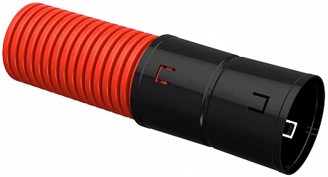 IEK ELASTA Труба гофр. двустенная ПНД d=110мм красная жесткая (6м)