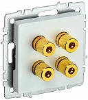 IEK BRITE Аудиорозетка 4-мест. РА10-БрЖ жемчуг