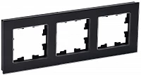 IEK BRITE Рамка 3-мест. РУ-3-2-БрЧ стекло черн.
