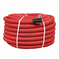 EKF PROxima Труба гофрированная двустенная гибкая ПНД d 50 с зондом (50 м) красная
