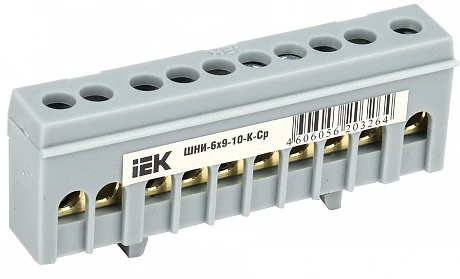 IEK Шина L фаза в корп изол на DIN-рейку ШНИ-6х9-10-К-Ср