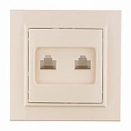 EKF Basic Минск Бежевый Розетка RJ-45 2-ая, СП