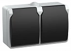 IEK FORS РСб22-3-ФСр Розетка двухместная с з/к для открытой установки IP54
