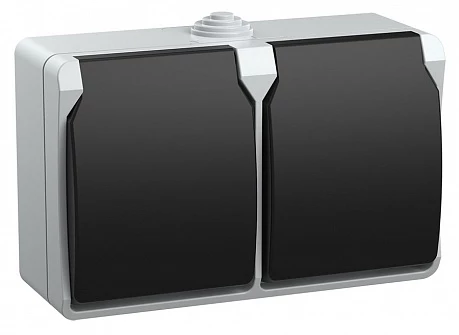 IEK FORS РСб22-3-ФСр Розетка двухместная с з/к для открытой установки IP54