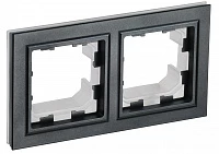 IEK BRITE Рамка 2-местная IP44 РУ-2-БрЧ-44 черный