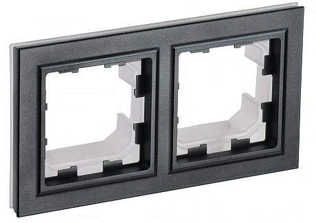 IEK BRITE Рамка 2-местная IP44 РУ-2-БрЧ-44 черный