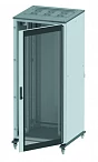 DKC Напольный 19" IT-корпус ДКС серии CQE 24U 800х1200х800, двери стекло+сплошная, панели для крыши, кабельный ввод, RAL7011/7035