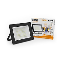 Gauss Прожектор Elementary 100W 9450lm 3000К 175-265V IP65 черный LED