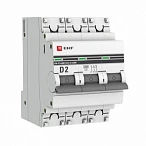 EKF PROxima ВА 47-63M  Автоматический выключатель  (D) 3P 2А 6кА c одним магнитным расцепителем