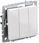 IEK BRITE Выключатель 3-клавишный 10А ВС10-3-0-БрБ белый