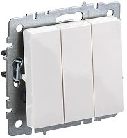 IEK BRITE Выключатель 3-клавишный 10А ВС10-3-0-БрБ белый