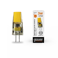 Gauss Лампа Elementary G4 12V 3W 210lm 3000K силикон LED 1/20/200