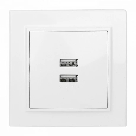 EKF Basic Минск Белый Розетка USB 2-ая, 2,1А, СП