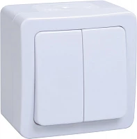 IEK GERMES PLUS ВС20-2-0-ГПБ Выключатель 2кл о/у IP54 (цвет клавиши:белый)