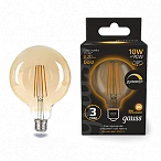 Gauss Лампа Filament G125 10W 820lm 2400К Е27 golden диммируемая LED 1/20