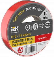 IEK Изолента 0,15х15мм красная 10м