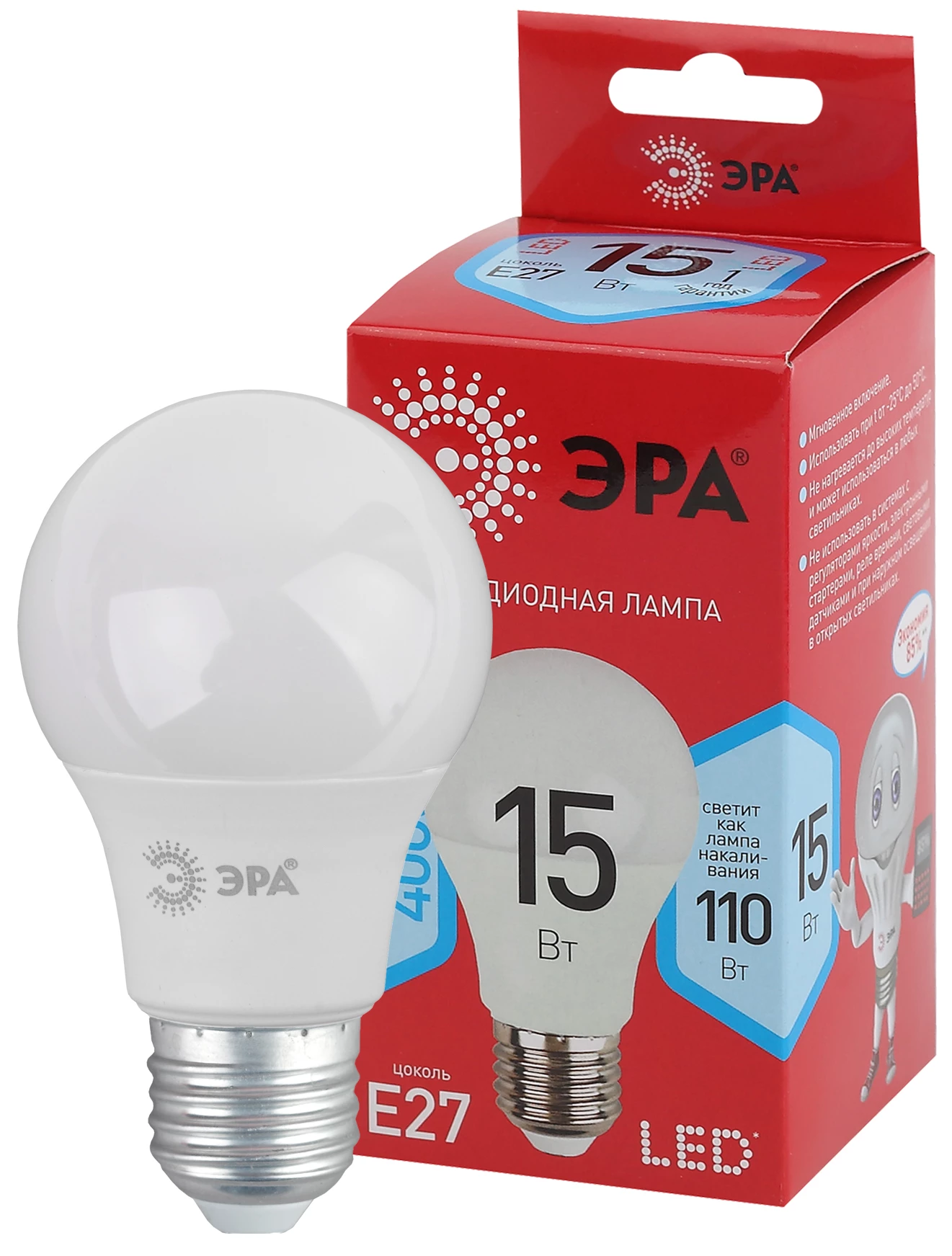 ЭРА LED A60-15W-840-E27 R (диод, груша, 15Вт, нейт, E27)